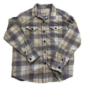 3/$25 ❥ Tilley Flannel Lilac Cream Plaid Long-Sleeve Button-Down Lavender Large